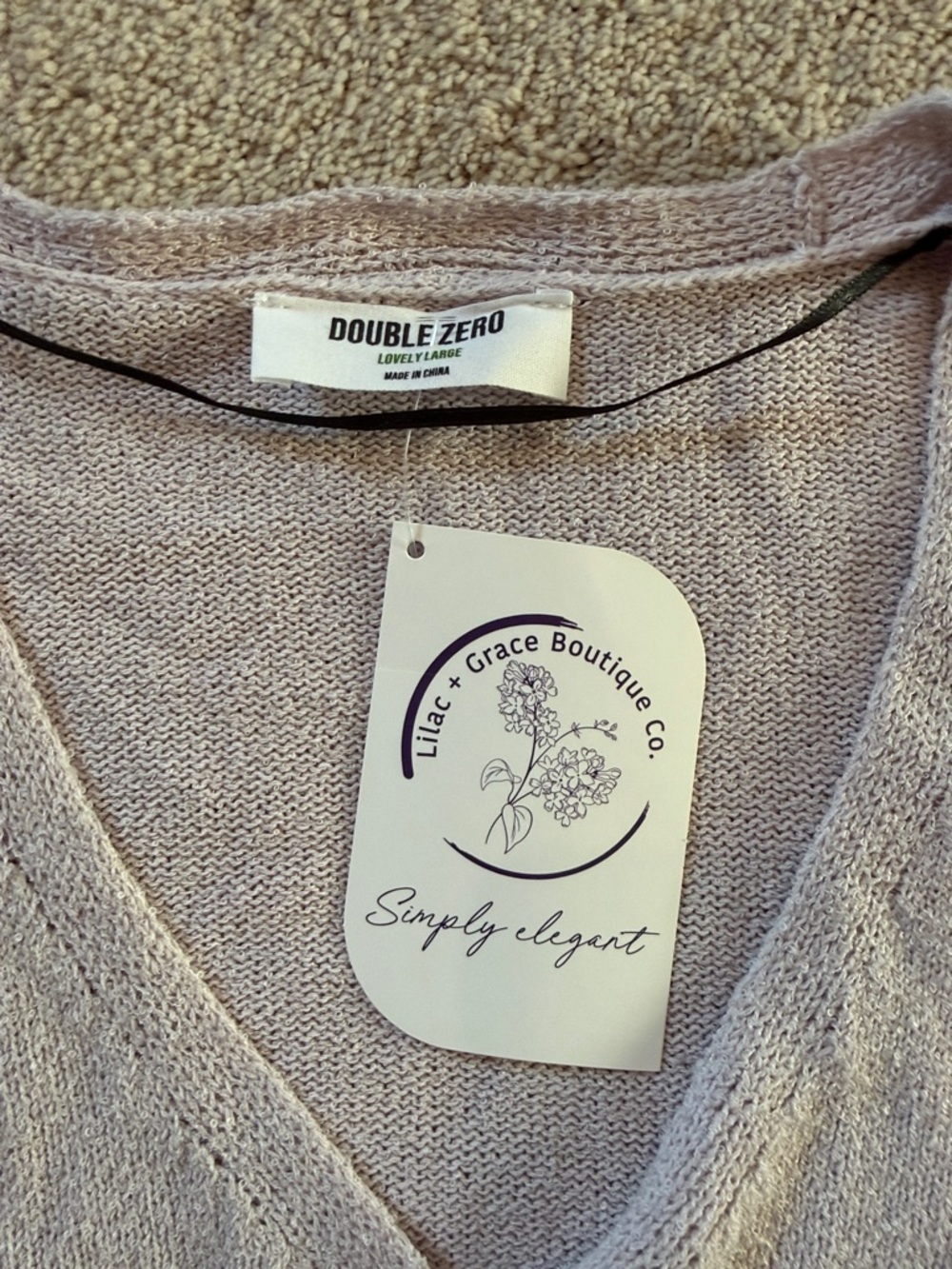Cropped cardigan- lilac color. - Picture 3 of 4
